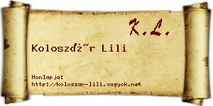 Koloszár Lili névjegykártya